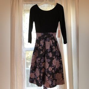 Navy Plum Floral Dress